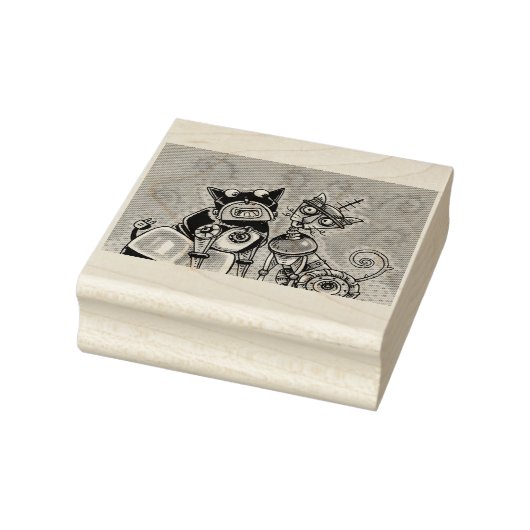 KATZKATZE UND HUNDE, MECHANISCHE TIERE GUMMISTEMPEL (Stempel)