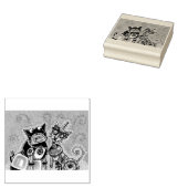 KATZKATZE UND HUNDE, MECHANISCHE TIERE GUMMISTEMPEL (Stempel)