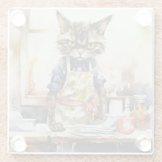 KATZKATZEN DER KÜCHE GLASUNTERSETZER (Rückseite)