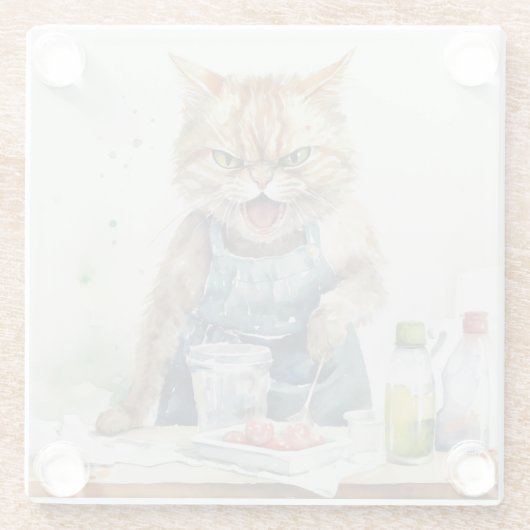 KATZKATZEN DER KÜCHE GLASUNTERSETZER (Rückseite)