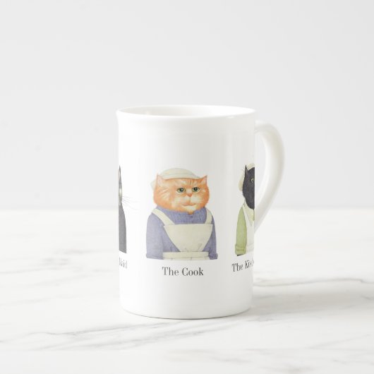 KATZKATZEN KNOCHEN China Tasse + Text (Vorderseite Rechts)