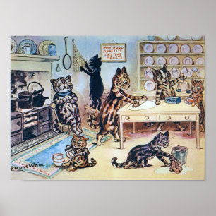 Katzkochkunst, Louis Wain Poster