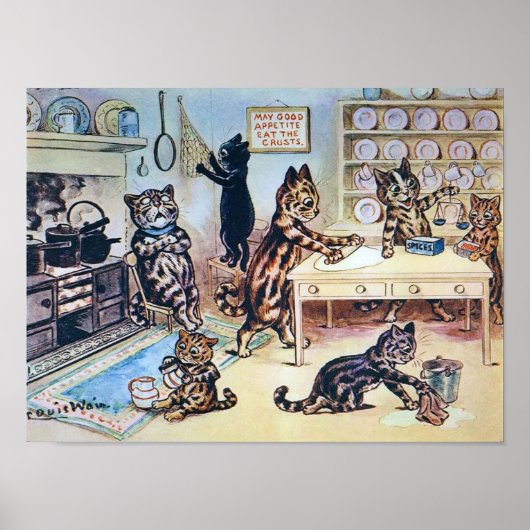 Katzkochkunst, Louis Wain Poster (Vorne)