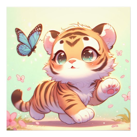 Kätzliche Träume mit Schmetterlingsflügeln Fotodruck (Vorne)