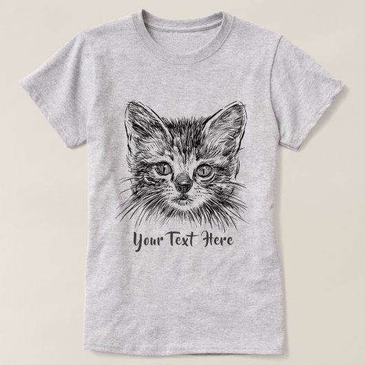 KATZLOVER | Handgezeichnetes Kittenfackel T-Shirt (Design vorne)