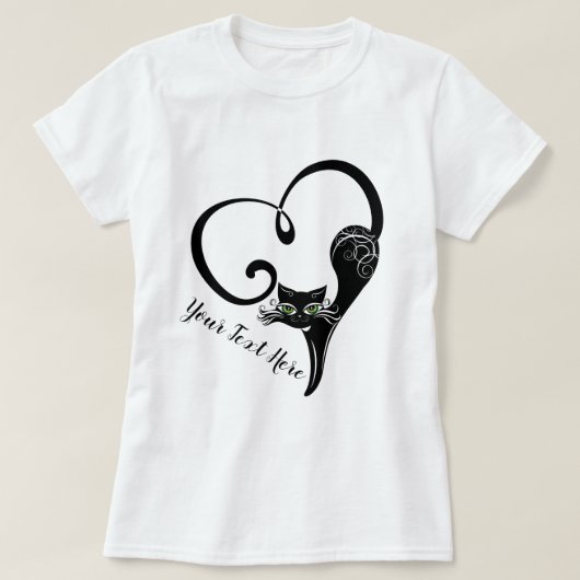 KATZLOVER | Siamese Cat Heart Shaped Schwanz T-Shirt (Design vorne)