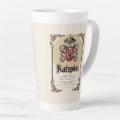 Katzpiss - German Parody Wine Label Latte Cup Milchtasse (Rechte Ecke)
