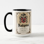 Katzpiss Tasse - Deutsches Parody-Weinetikett (Links)