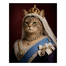Katzporträt von Königin Victoria – viktorianische  Poster