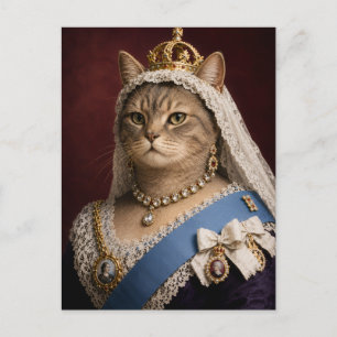 Katzporträt von Königin Victoria – viktorianische Postkarte