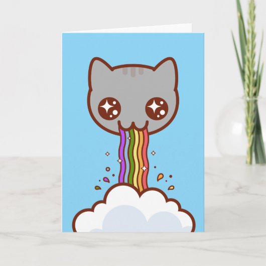 KATZPUKRAINBOW - Funny Cat Card Karte (Vorderseite)