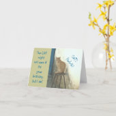 "KATZREGEL/KATZE AM STOOL ERHALTEN" HUMOROUS GEBUR KARTE (Gelbe Blume)