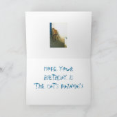 "KATZREGEL/KATZE AM STOOL ERHALTEN" HUMOROUS GEBUR KARTE (Innenseite)