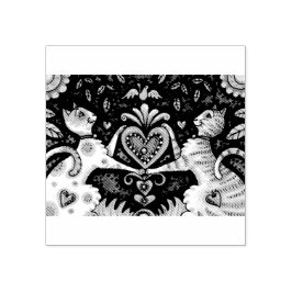 KATZREGELUNG, FELINE VALENTINE HERZ RUBBER BRIEFMA GUMMISTEMPEL