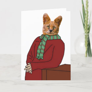 KATZSERVEN IN SWEATER JEDEN ANLASS BLANK CARD DANKESKARTE
