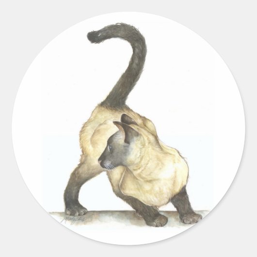 Katzsiamese Runder Aufkleber (Vorderseite)