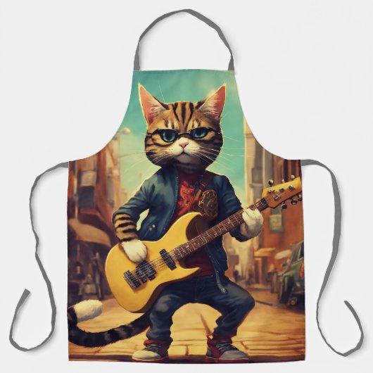 KATZSPIELGITARFUNNY KÜCHENSCHÜRZE SCHÜRZE (Vorderseite)