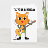 KATZSPIELGITARISCHE GEBURTSTAGSKARTEN KARTE (Vorderseite)