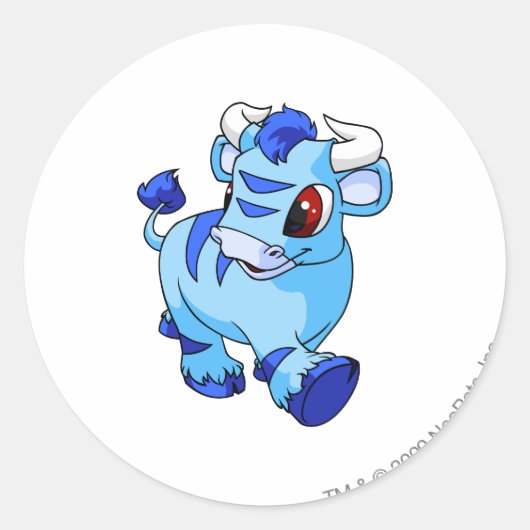 Kau Blue Runder Aufkleber (Vorderseite)