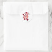 Kau Pink Runder Aufkleber (Tasche)