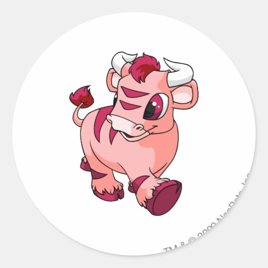 Kau Pink Runder Aufkleber (Vorderseite)