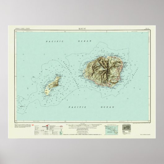 Kauai—1954 Karte Poster (Vorne)