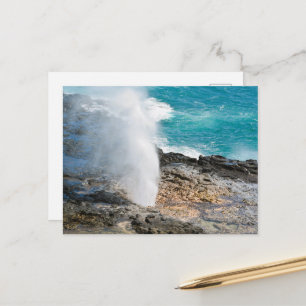 Kauai Aqua Ozean Spouting Horn Poipu Postkarte
