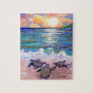 Kauai Baby Sea Turtles im Beach Puzzles