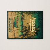 Kauai Beach Hawaii Retro Palm Trees 60er Souvenirs Puzzle (Horizontal)