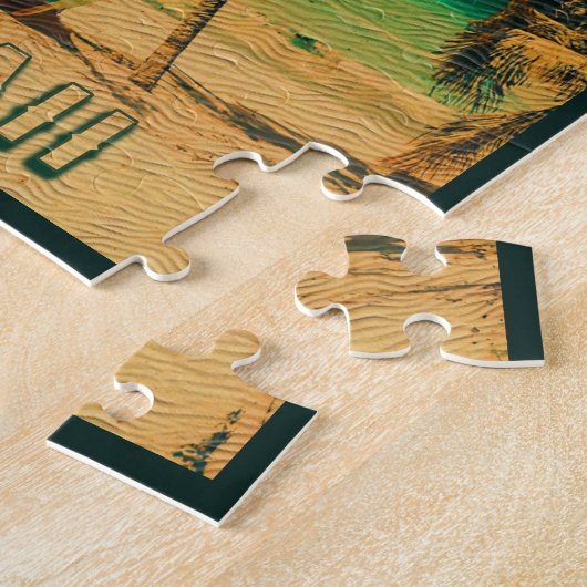 Kauai Beach Hawaii Retro Palm Trees 60er Souvenirs Puzzle (Seite)