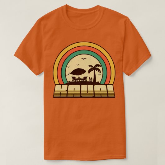 Kauai Beach Vintag Retro Sunset Style T-Shirt (Design vorne)