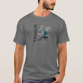Kauai Chicken Rooster Hawaii Surf Wave Design T-Shirt (Vorderseite)