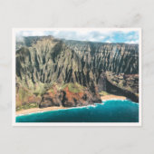 Kauai Coastline Aerial Na Pali Mountains Blank Postkarte (Vorderseite)