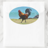 Kauai-Hahn Ovaler Aufkleber (Tasche)