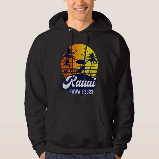 Kauai Hawaii 2023 Hawaiian Sunset Beach Retro Hoodie (Vorderseite)