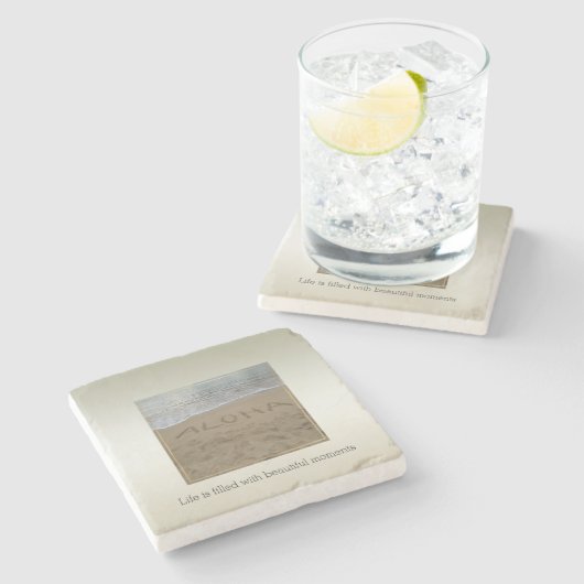 Kauai Hawaii Aloha Beach Beautiful Moments Steinuntersetzer (Seitenansicht)