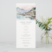 Kauai Hawaii Aquarell-Landschaft-Hochzeitsprogramm Einladung (Stehend Vorderseite)