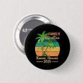 Kauai Hawaii Beach Familienurlaub 2025 Sommer Button (Vorne & Hinten)
