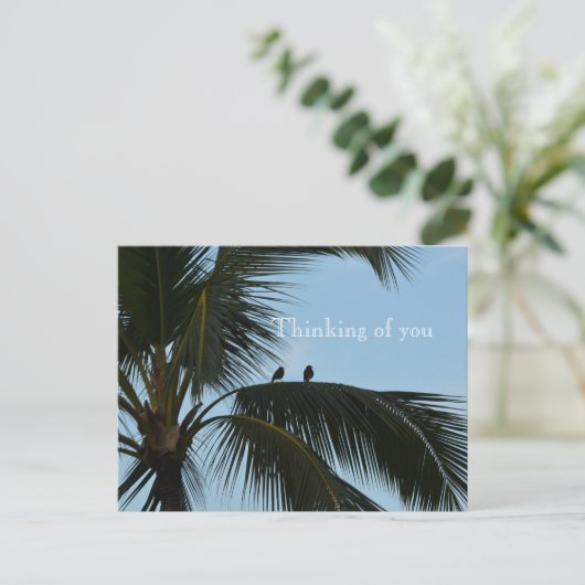 Kauai Hawaii Birds in Palm Tree Postkarte (Stehend Vorderseite)