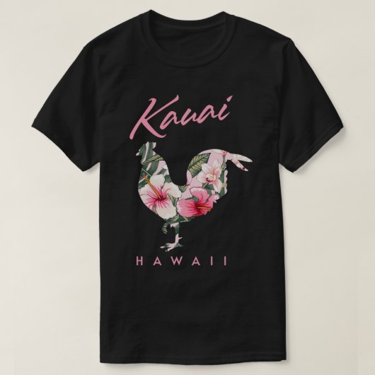 Kauai Hawaii Blume Hibisken Rooster Lover Souveni T-Shirt (Design vorne)