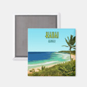 Kauai Hawaii Coast Beach Vintag Magnet (Vorderseite/Rückseite)