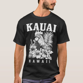 Kauai Hawaii Huhn Hawaiian Hibiskus Blumen Wein T-Shirt