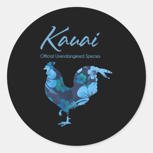 Kauai Hawaii Hühnchen Offizielle ungefährdete Arte Runder Aufkleber (Vorderseite)