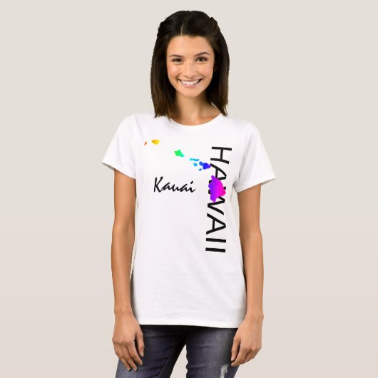 KAUAI - HAWAII INSELN NEON RAINBOW T-Shirt (Vorne ganz)