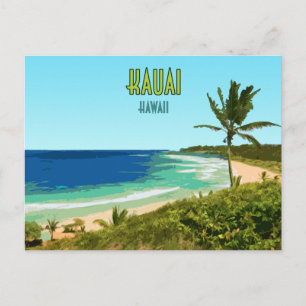 Kauai Hawaii Küstenstrand Vintage Postkarte