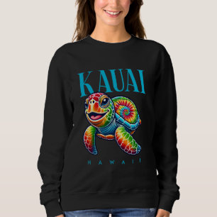 Kauai Hawaii lächelnd Gefärbte Krawatte Sea Turtle Sweatshirt