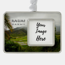 Kauai Hawaii Landscape Fotografie Rahmen-Ornament Silber