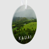 Kauai, Hawaii Landschaft 2 Foto & Text Ornament (Vorderseite)