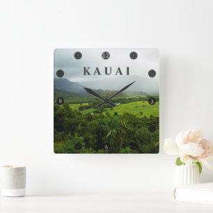 Kauai, Hawaii Landschaft Szene Quadratische Wanduhr