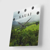 Kauai, Hawaii Landschaftsszene Quadratische Wanduhr (Winkel)